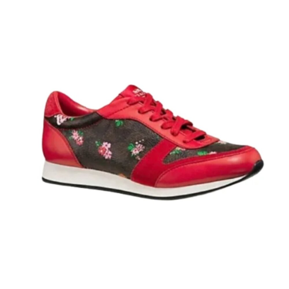 Coach Women’s Pink Floral “Rebecca II” Fashion Sneakers - 8
